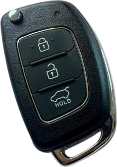 Flip key with an intact button pad